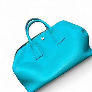 FURLA authentic handbag in teal | Large Size | Purple interior